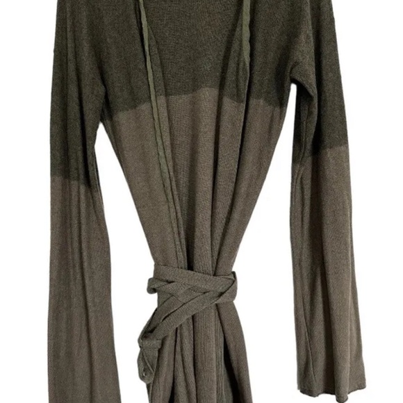 EMPORIO ARMANI Cardigan Sweater women's 12 open belted vintage bell sleeve green - Picture 9 of 13